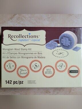 Recollections Monogram Wood Stamp Kit - 142 Piece